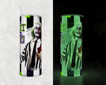 Load image into Gallery viewer, Glow in the Dark Beetlejuice Tumbler