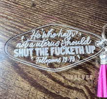 Load image into Gallery viewer, Uterus Proverbs Keychain