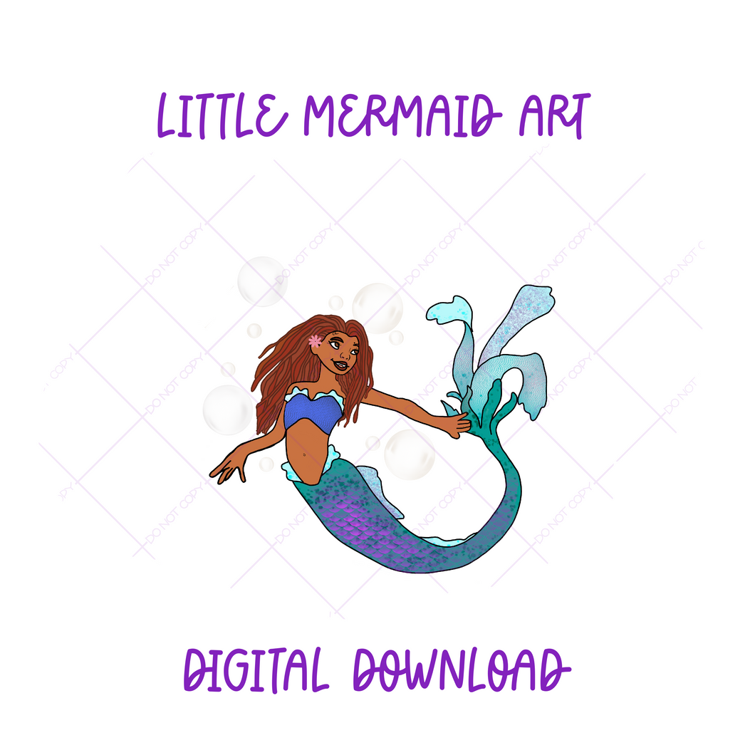 Ariel w/ Bubbles Digital Art