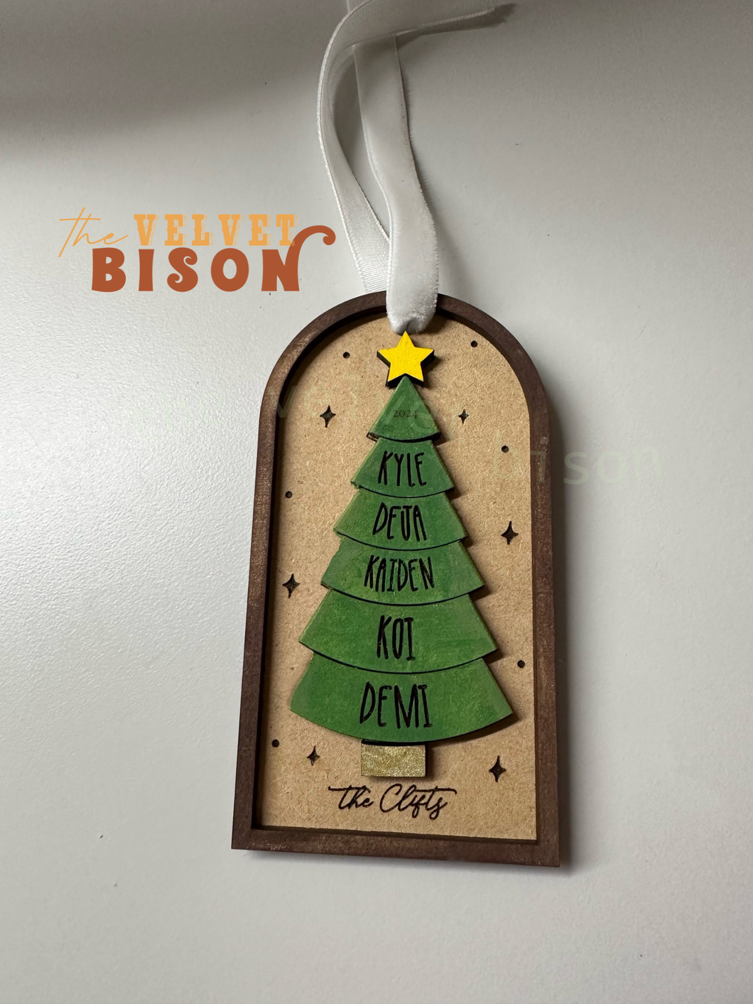 Custom Wood Christmas Tree Ornament