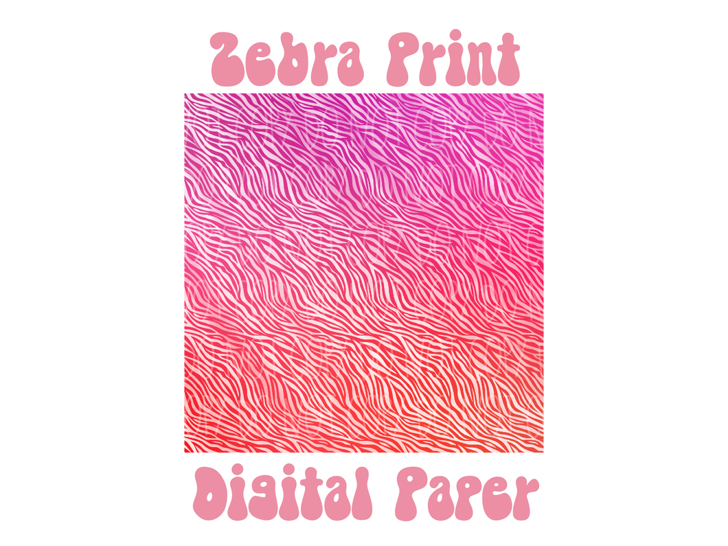 Colorful Zebra Digital Paper
