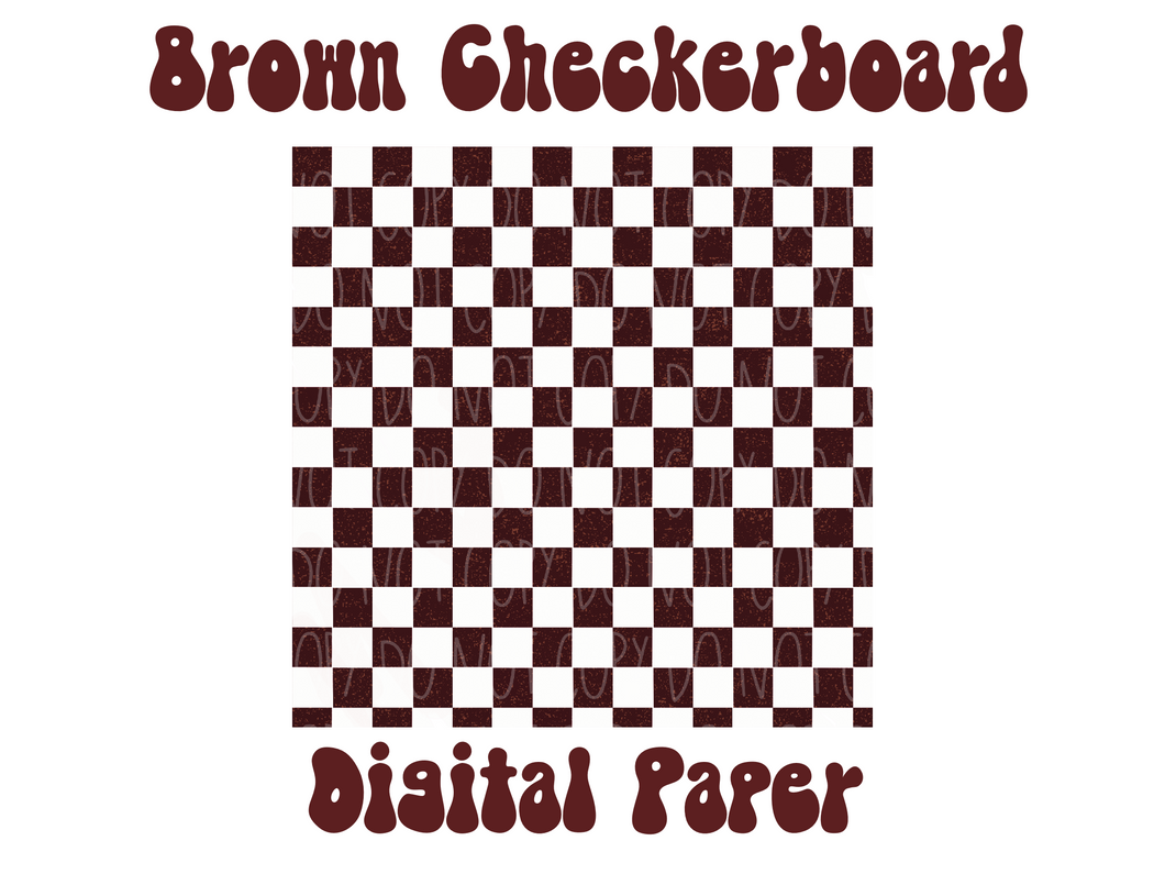 Brown Checkerboard Digital Paper