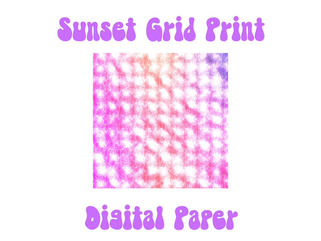 Sunset Grid Digital Paper