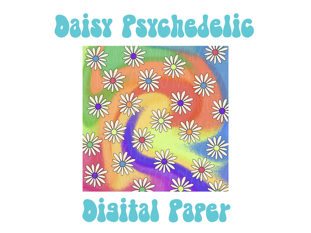 Daisy Psychedelic Digital Paper