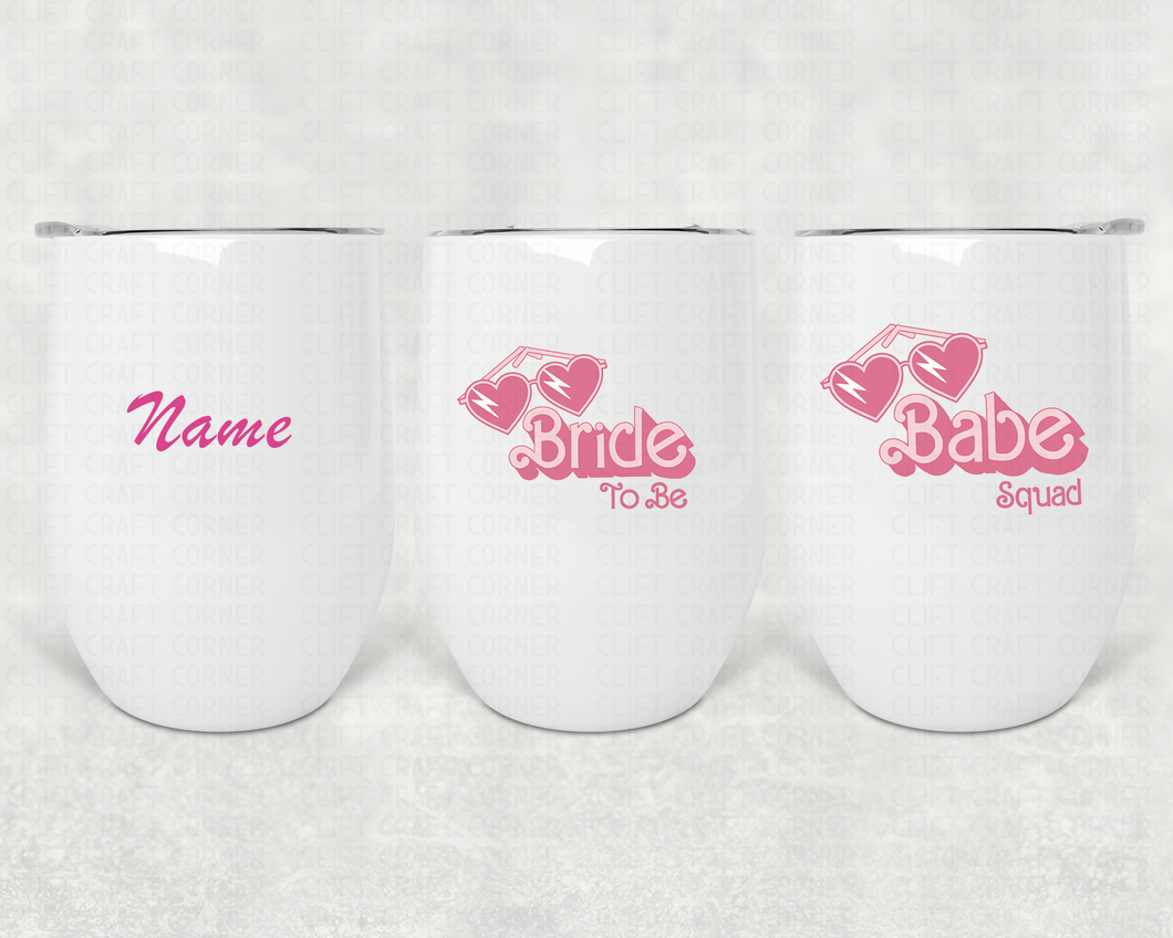 Barb!e Bride Personalized Wine Tumblers