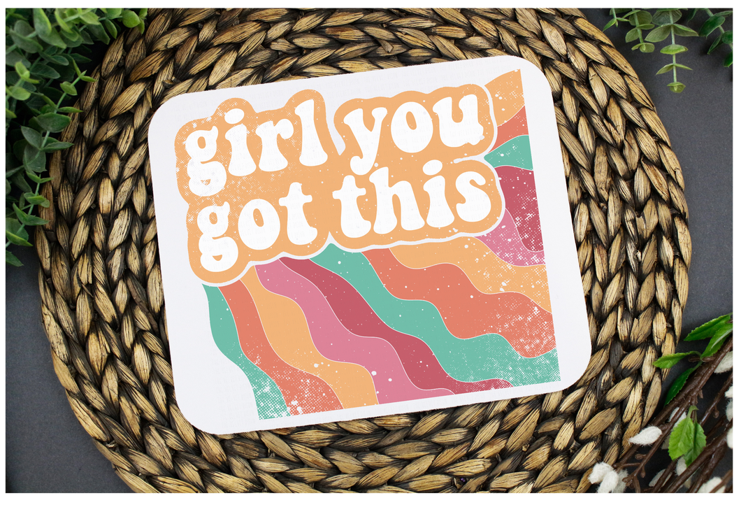Girl, mouse pad