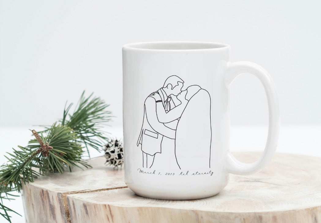 Hand Drawn Portrait Mug